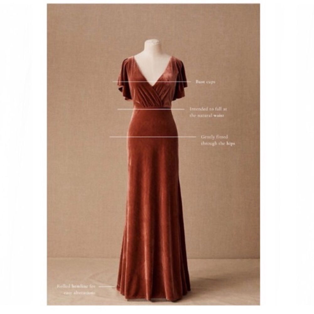 BHLDN Jenny Yoo Ellis Velvet Open Back Dress size 8